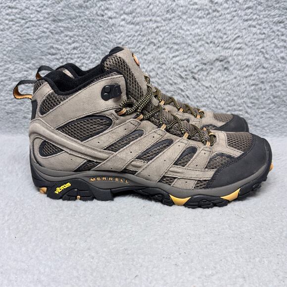 Merrell Moab 2 Mid Ventilator Mens Size 10 Hiking Boots Walnut Brown Leather - Picture 1 of 9